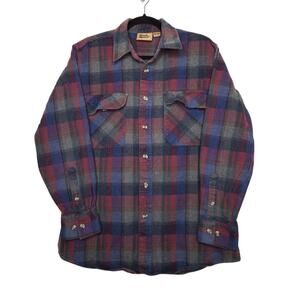 y2k Vintage Work N Sport Cotton Flannel Large Outdoor Plaid Hunting Fishing